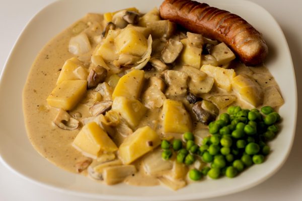 Potato mushroom cream sauce